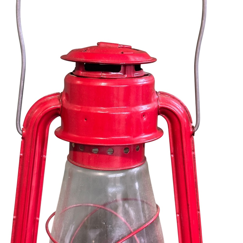 Vintage Red Globe Brand No 707 Kerosene Lantern Worldlight Hong Kong - Picture 4 of 6